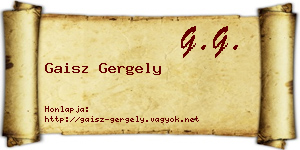 Gaisz Gergely névjegykártya